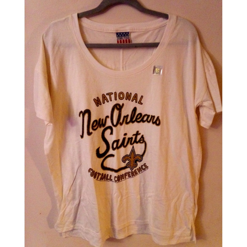 NEW Junk Food NFL Women's Vintage‎ Look New Orleans Saints Oversized Tee, XXL